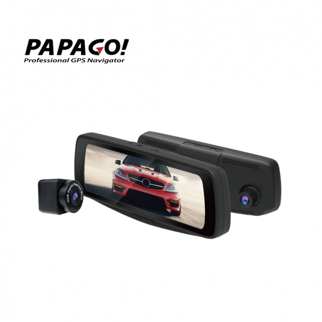 Papago Ray 電子後視鏡前後鏡頭行車紀錄器 64g記憶卡 旭益汽車