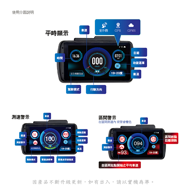 征服者cxr 9008 全彩觸控螢幕分離式全頻測速器 旭益汽車
